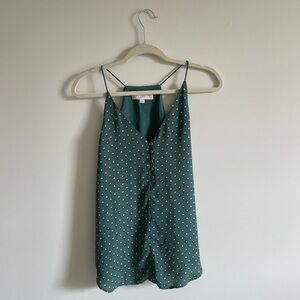 Green floral tank top